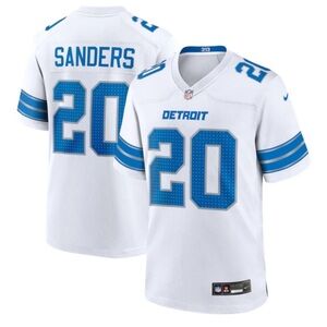 Men's Nike Barry Sanders White Detroit Lions Retired Player Game Jersey